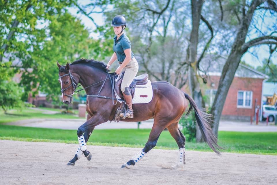 A person riding a horse

Description automatically generated